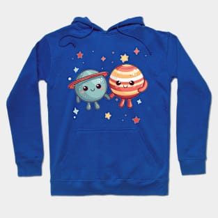 Cute Planets Holding Hands Hoodie